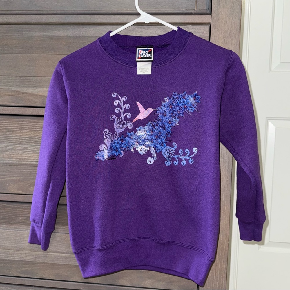 Pro layer vintage girls size 10-12 purple crewneck sweatshirt EUC purple